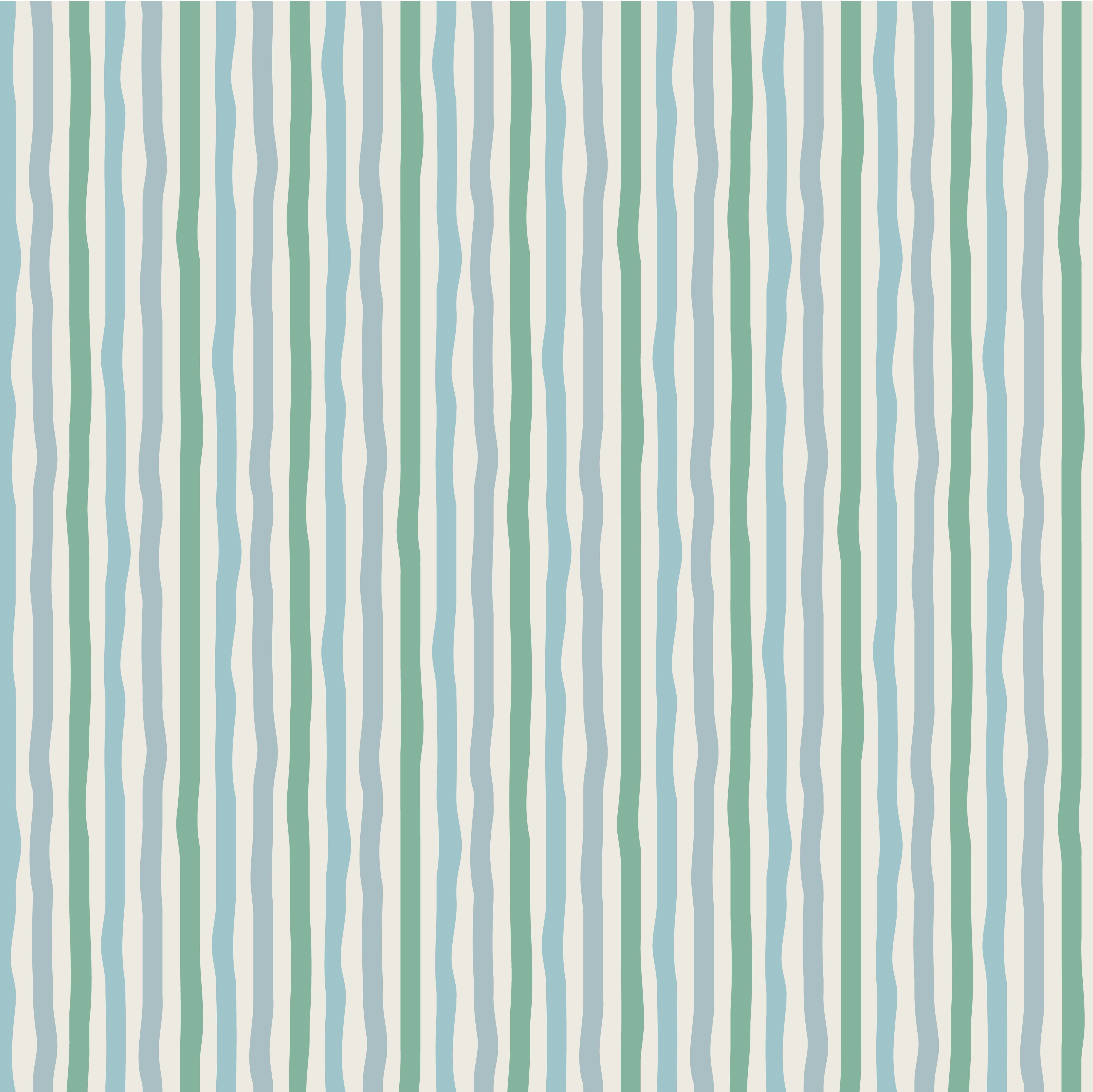 A roll of wallpaper with a striped pattern in blue and green colors.