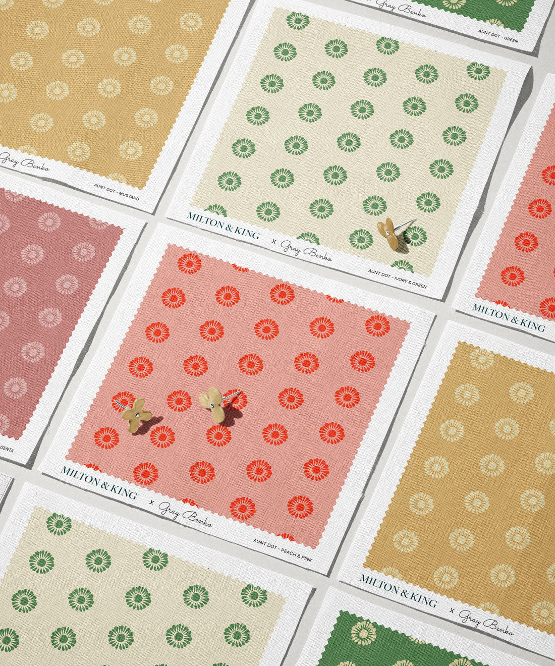 Collection of patterned cards with floral designs on a white background