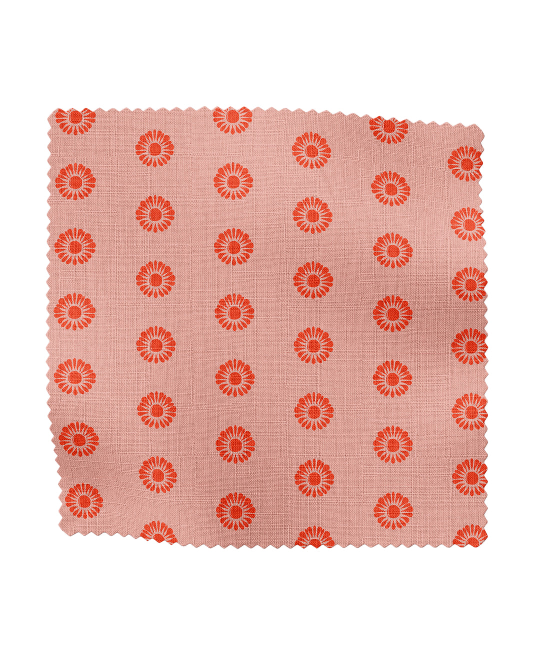 Floral patterned fabric in peach and pink
