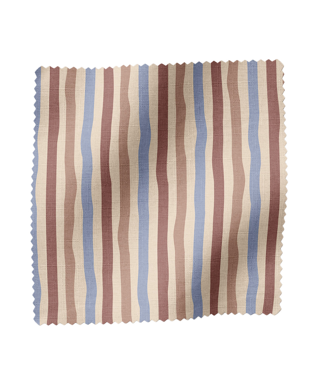 Striped fabric in brown and periwinkle