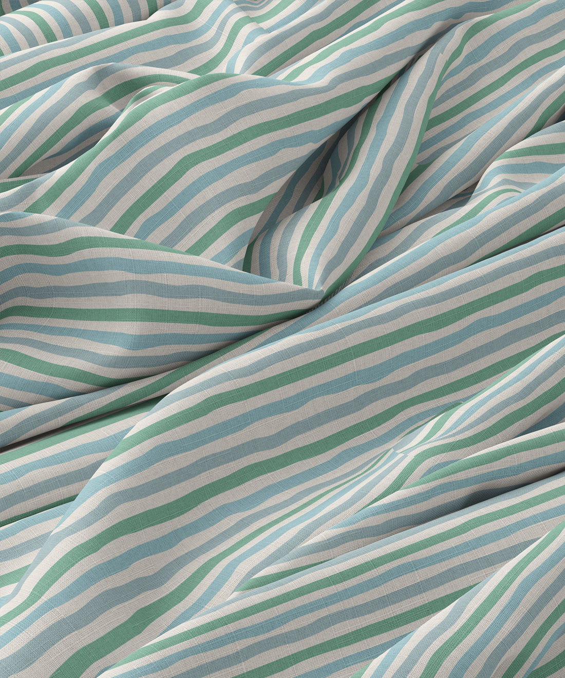 Green and blue striped fabric