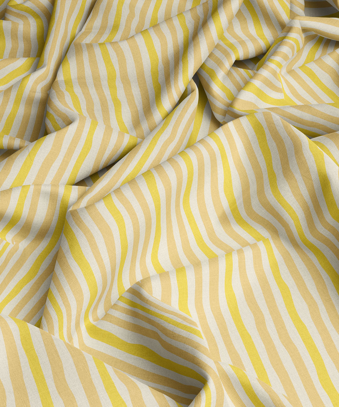 Close-up of yellow and white striped fabric