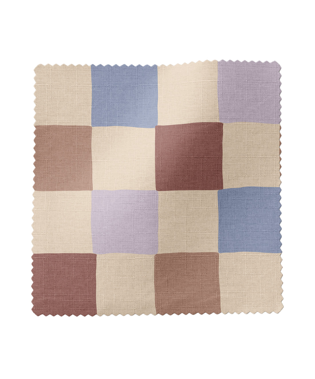 Brown and purple checkered fabric by Gray Benko Home