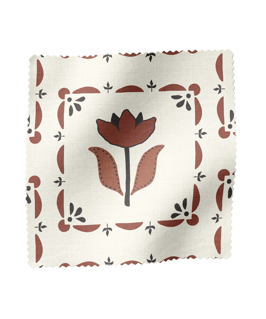 Floral printed fabric in black and brown