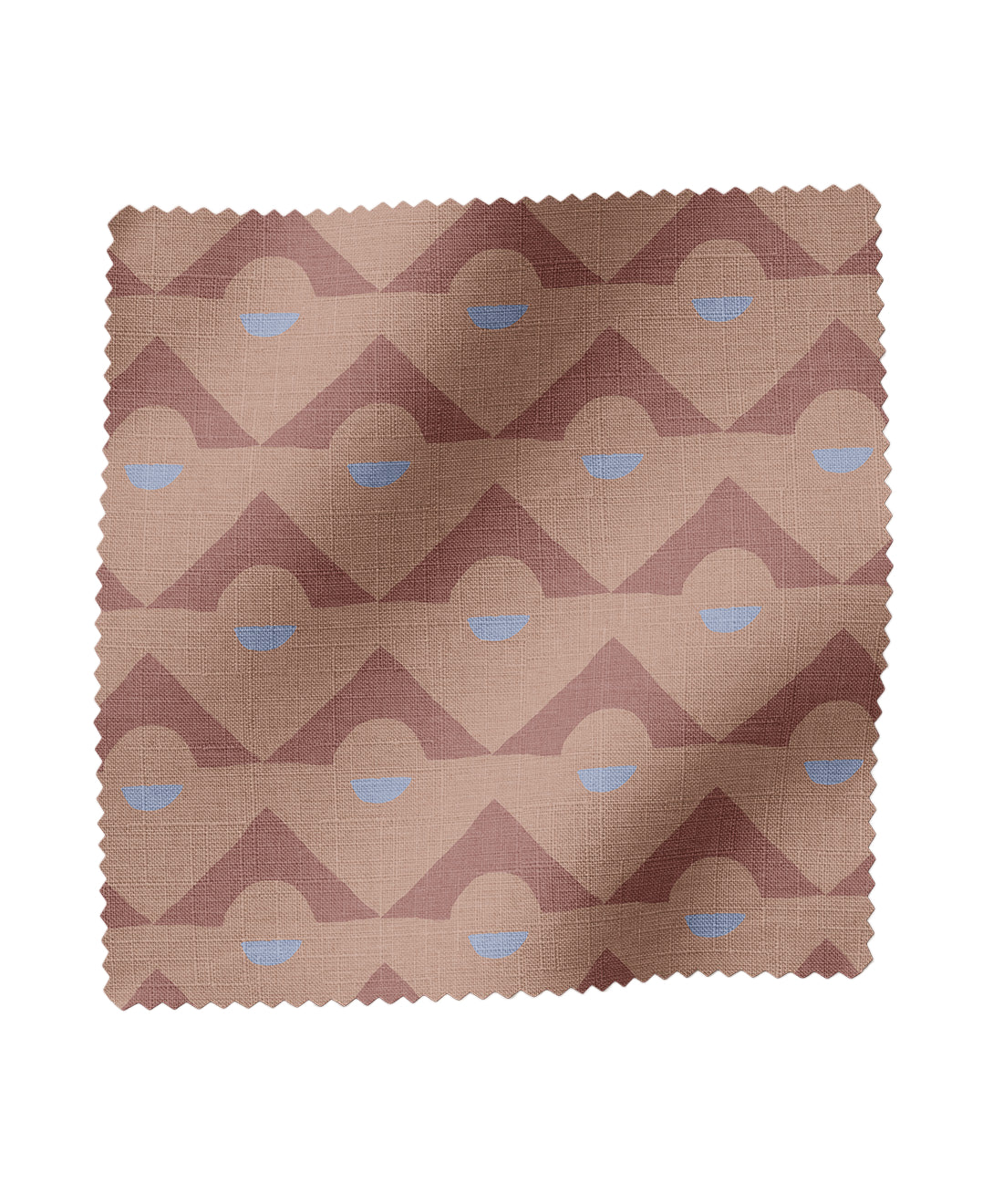 Geometric fabric in brown and blue by Gray Benko Home