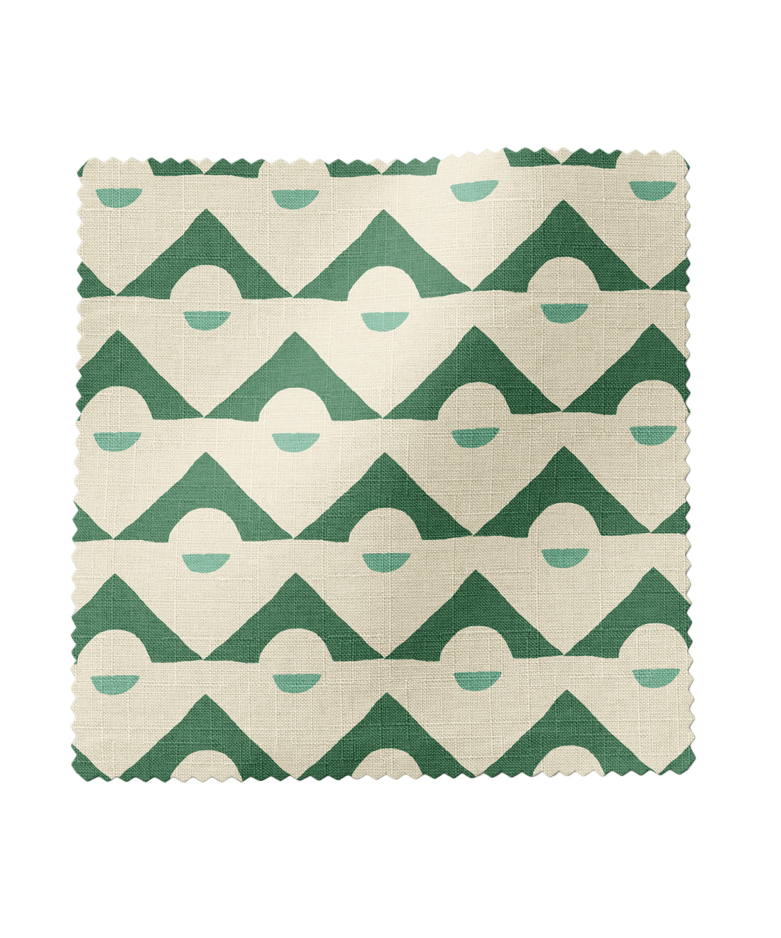 Geometric patterned fabric in green by Gray Benko Home