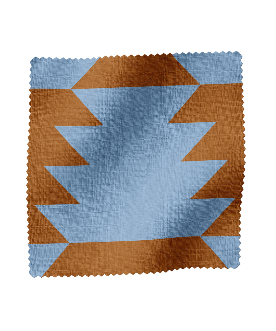Geometric, southwestern fabric in blue and brown