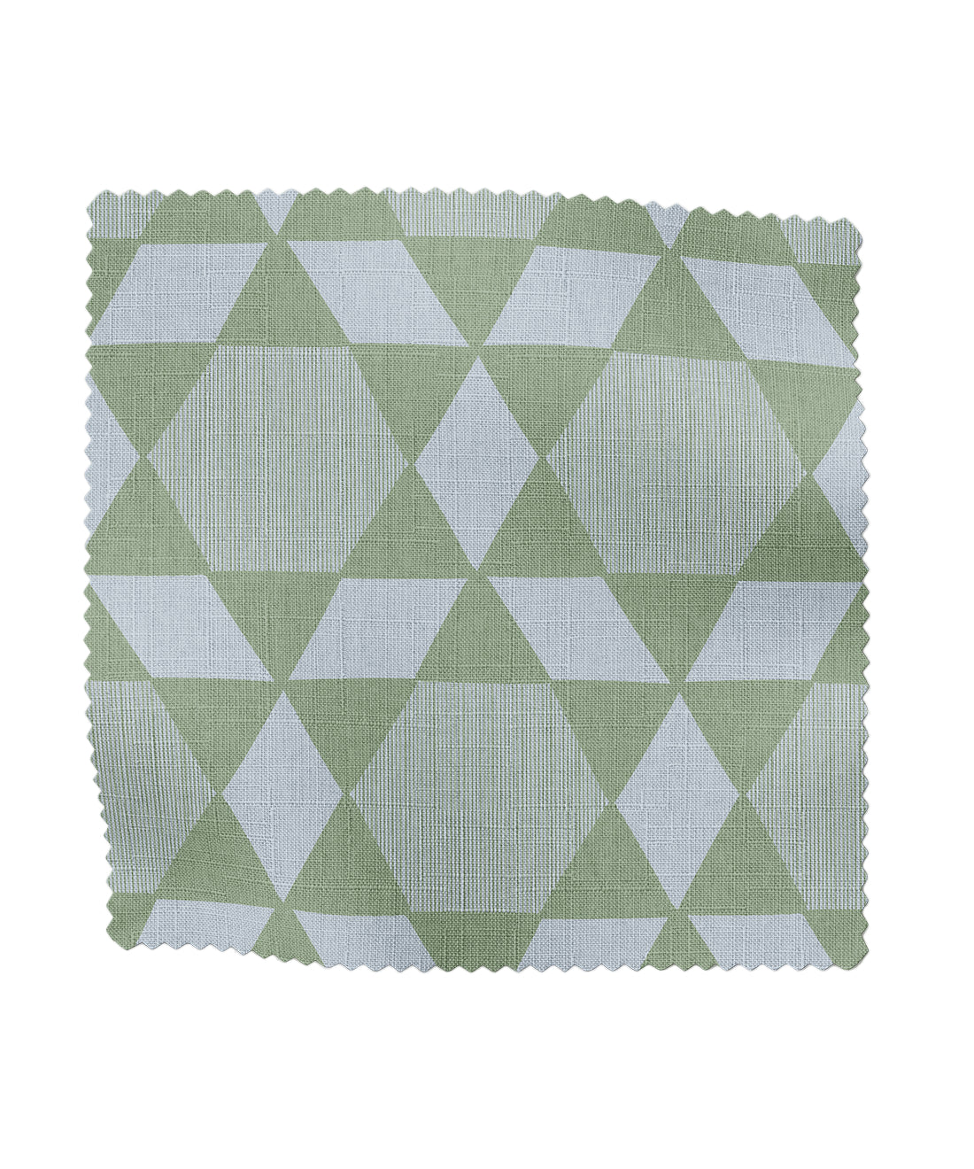 Blue and green geometric fabric by Gray Benko Home