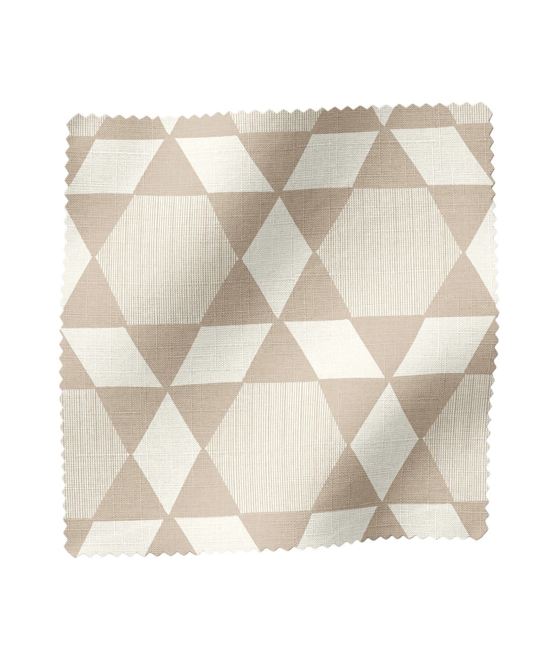 Geometric patterned fabric in taupe
