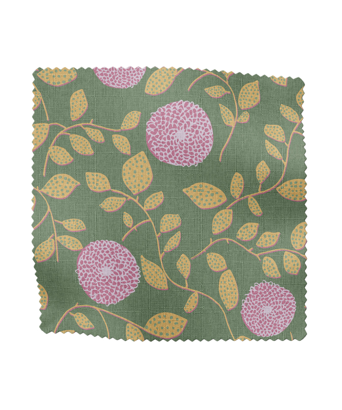 Lavender and green floral patterned fabric