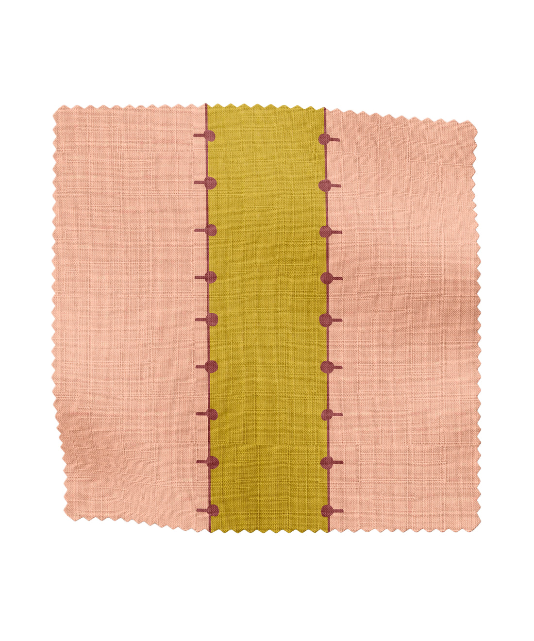 Peach and Chartreuse striped fabric
