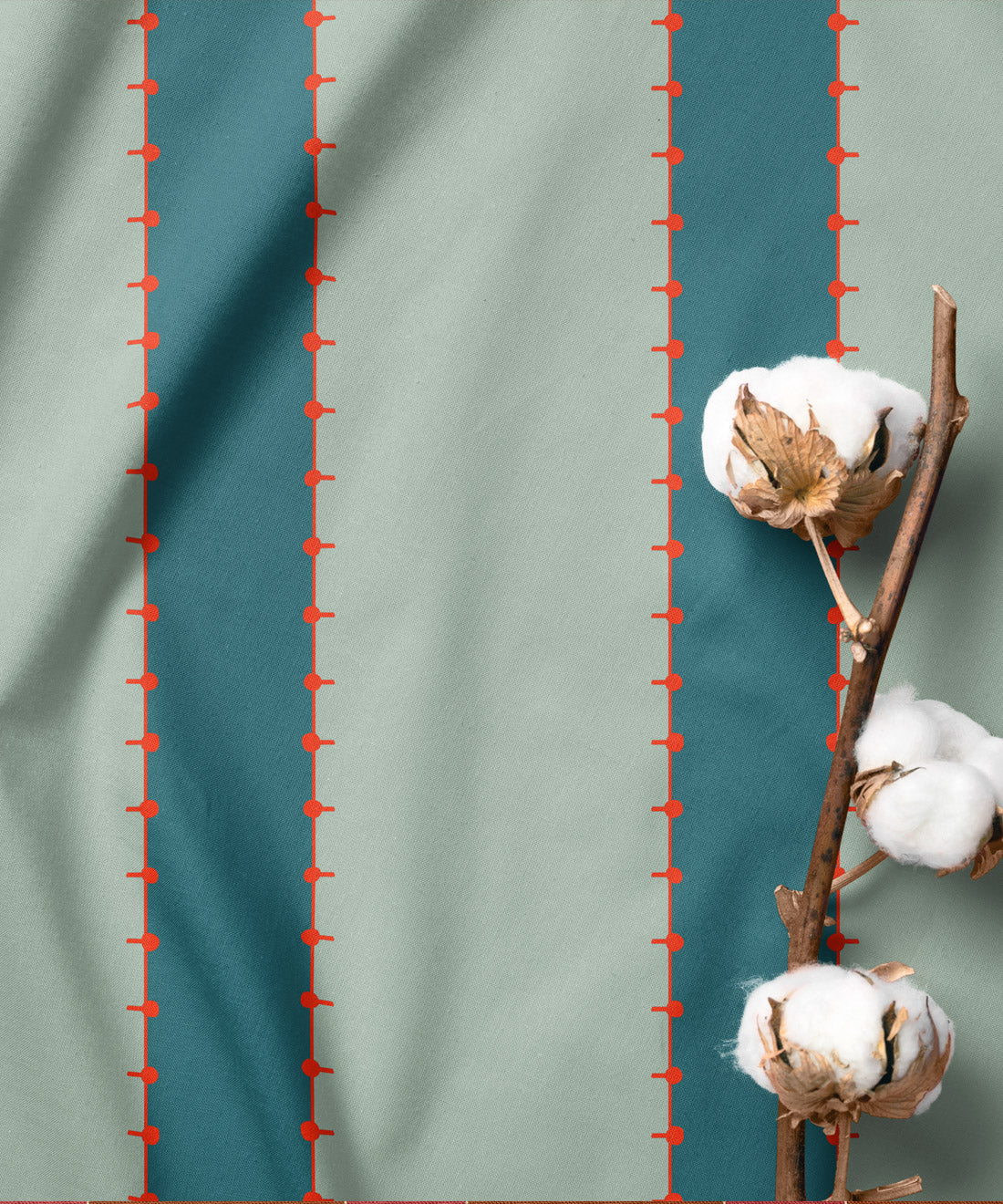 Striped fabric in dark and light blue