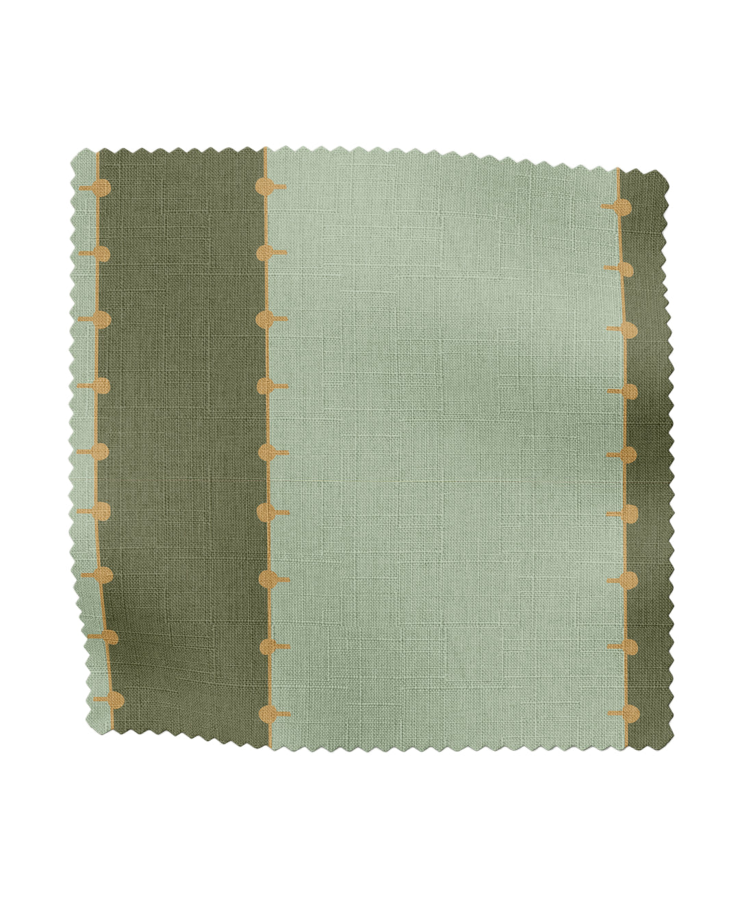 Green striped fabric swatch