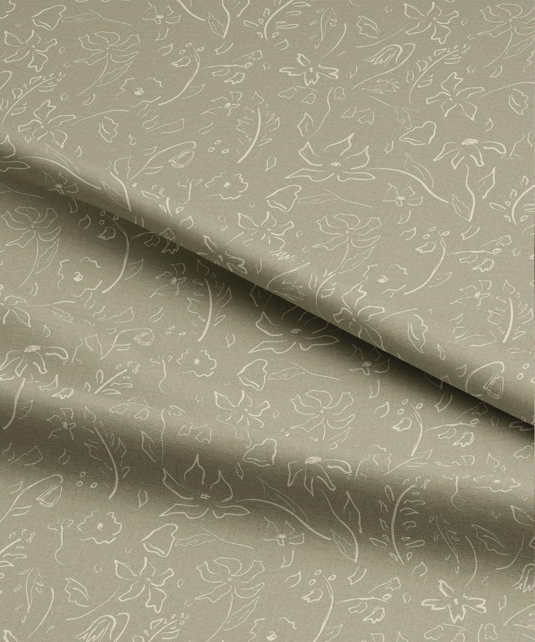 floral patterned fabric in olive