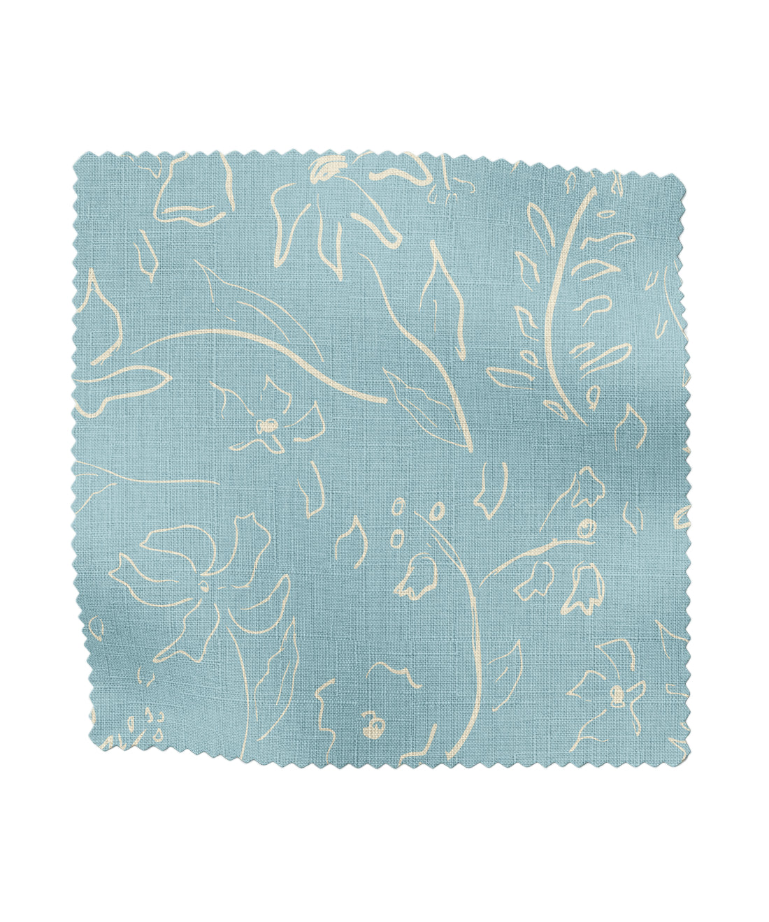 floral patterned fabric in pale blue