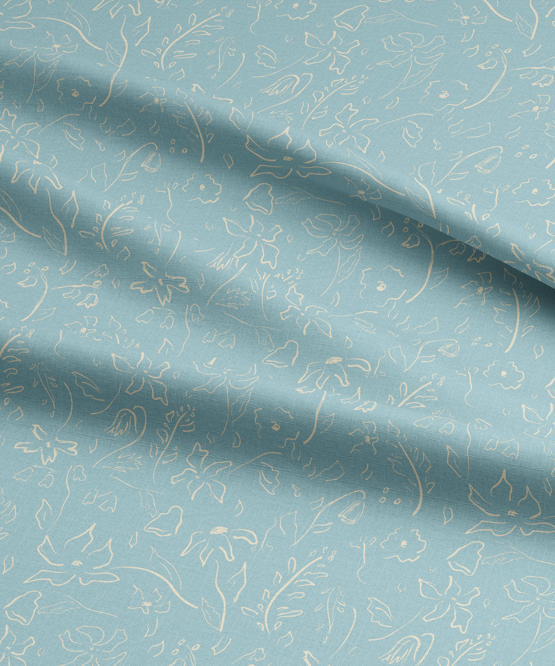 floral patterned fabric in pale blue
