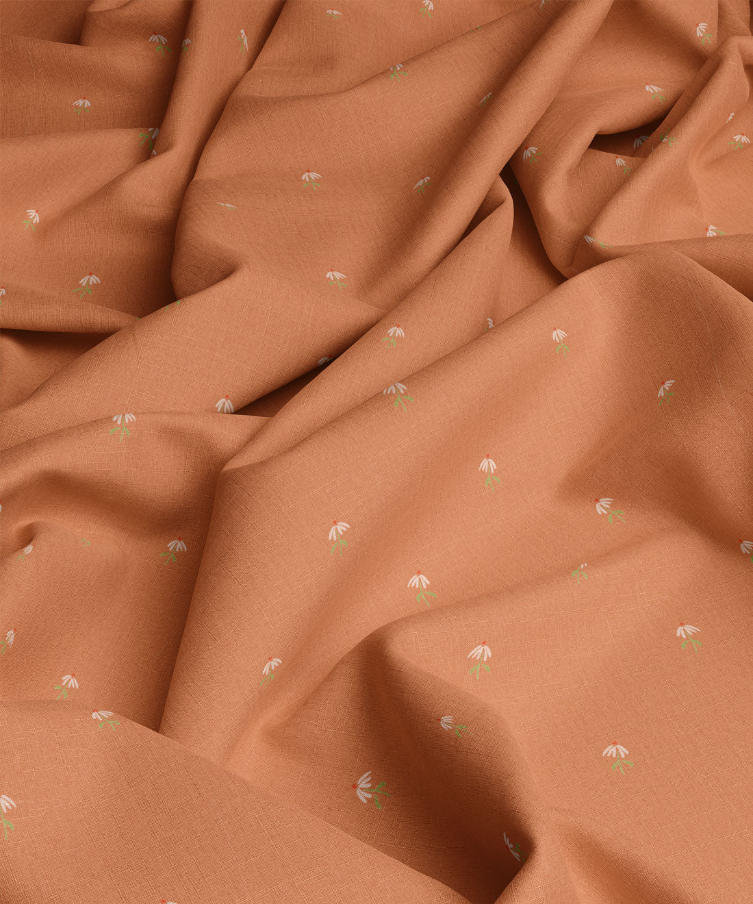 Dainty floral patterned fabric in orange by Gray Benko Home