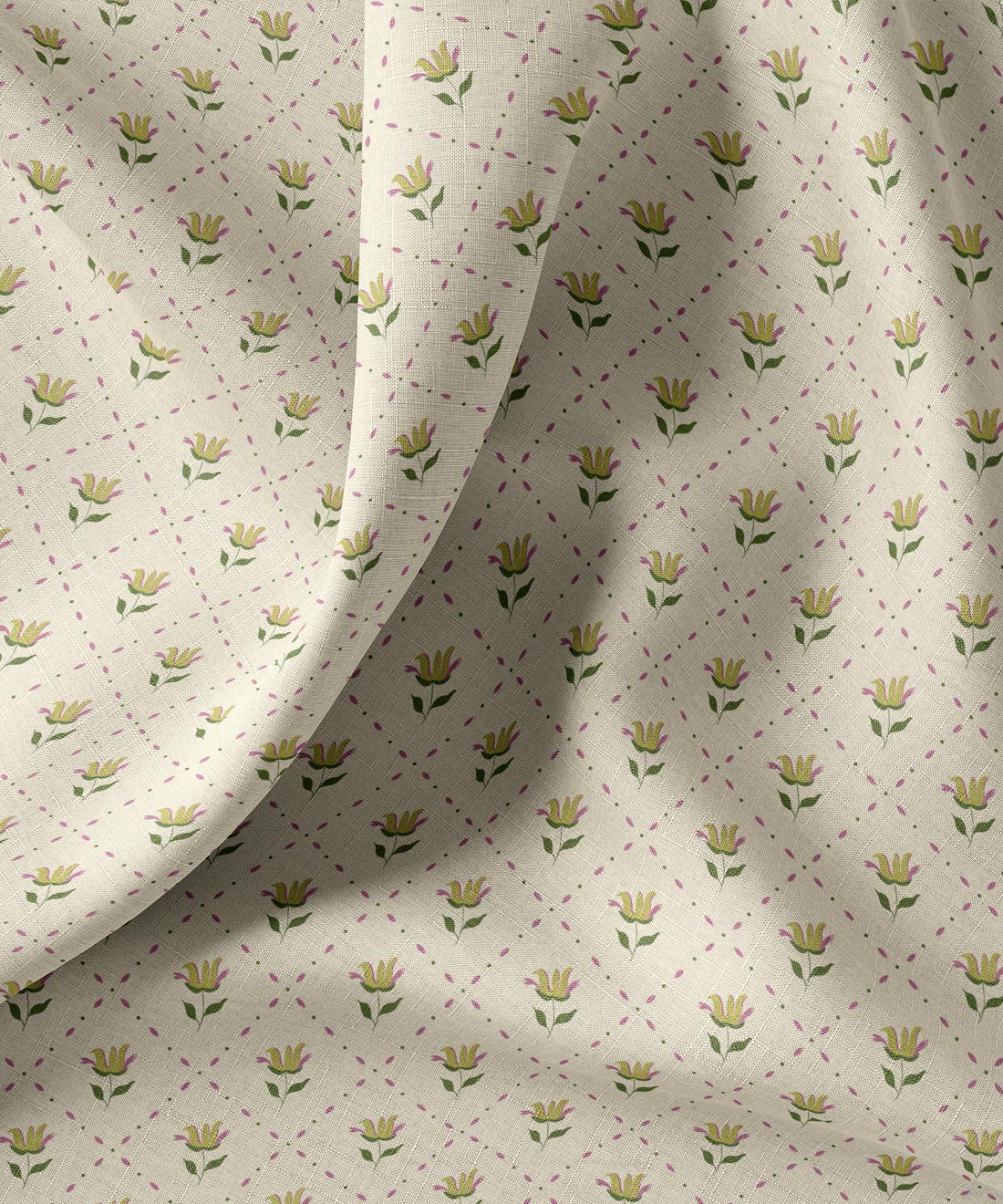 Trellis and Floral Patterned fabric by Gray Benko Home