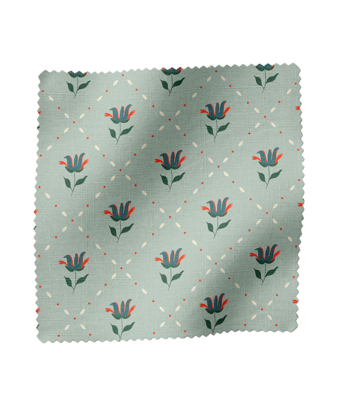 Fabric with floral pattern on a light blue background by Gray Benko Home