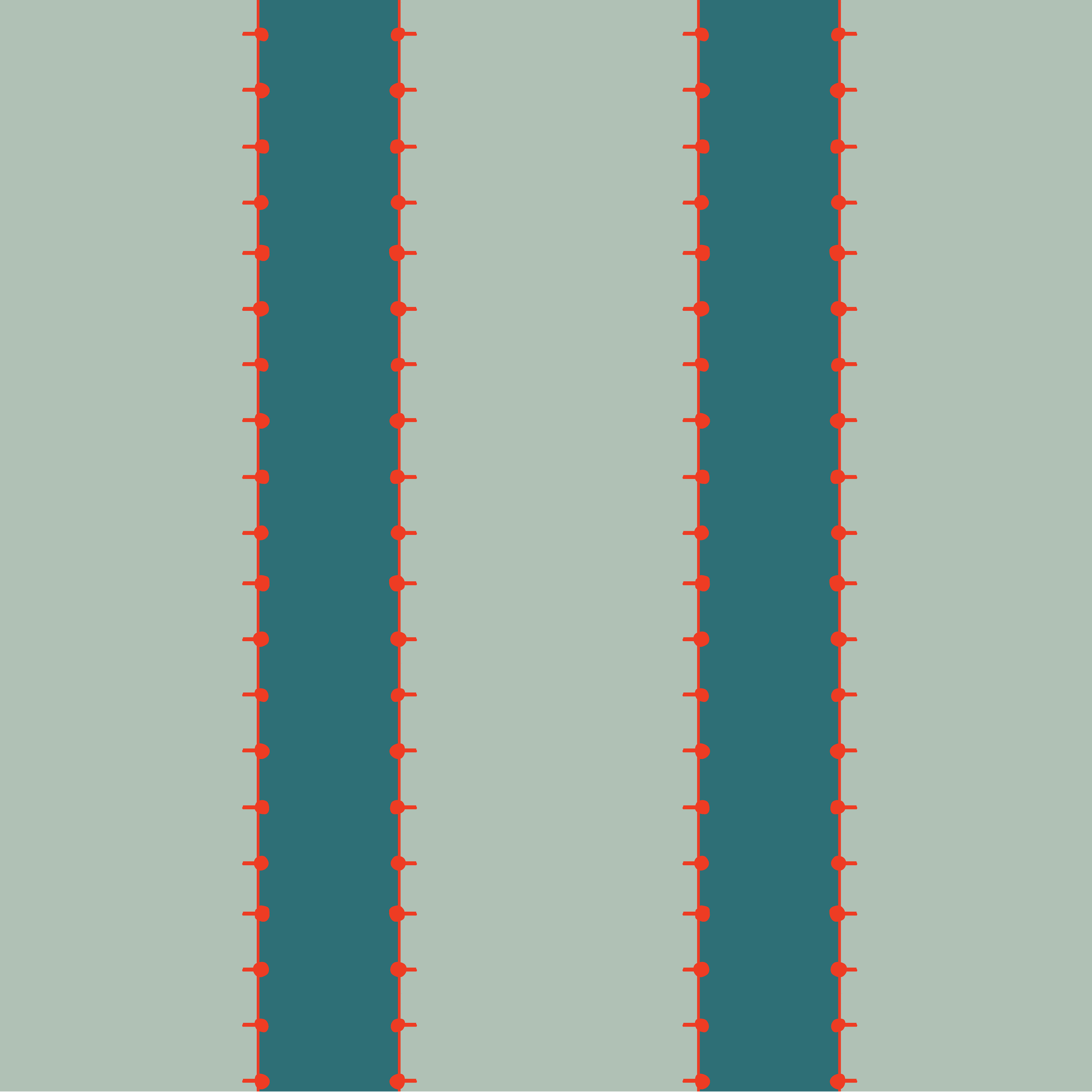 A striped wallpaper in peacock blue