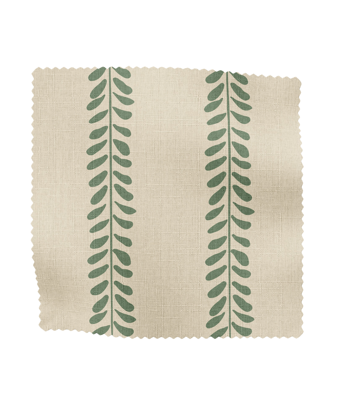 Floral green striped fabric by Gray Benko Home