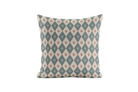 Decorative pillow with geometric pattern on a white background