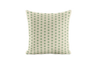 Decorative pillow with green floral pattern on a white background
