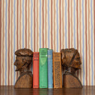 Brown and Periwinkle Stripped wallpaper