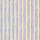 A roll of wallpaper with a striped pattern in blue and lavender colors.