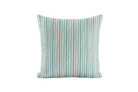 Striped pillow with green and white pattern on a white background