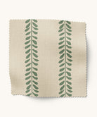 Ivory and green leaf patterned fabric