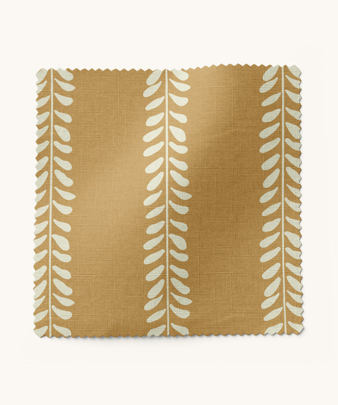 Mustard leaf patterned fabric by Gray Benko Home