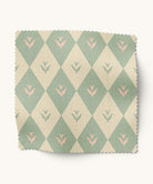 Diamond floral patterned fabric in sage and ivory