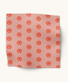 Floral patterned fabric in peach and pink