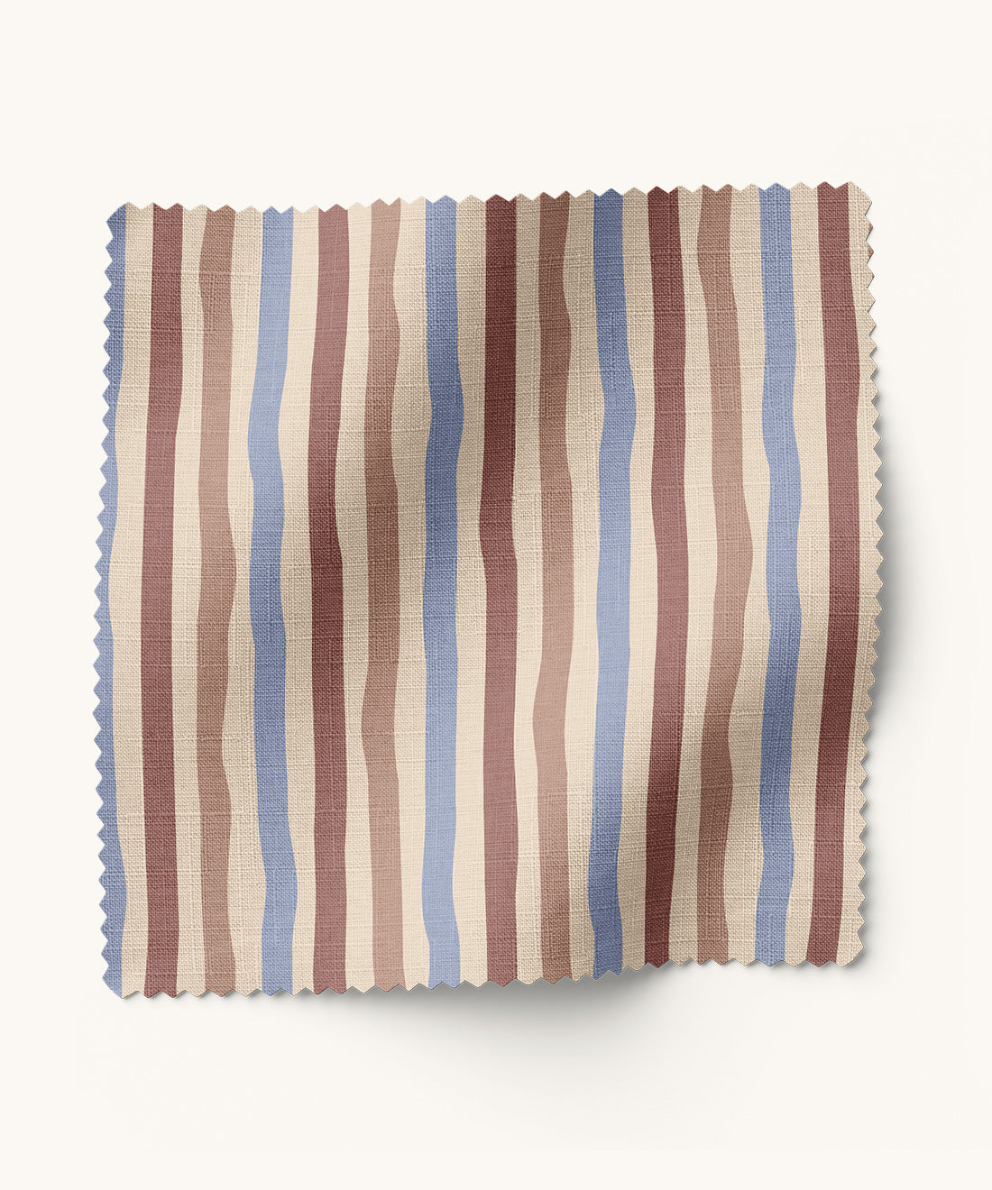 Striped fabric in brown and periwinkle