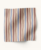 Striped fabric in brown and periwinkle