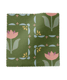 Floral fabric in green, pink and blue
