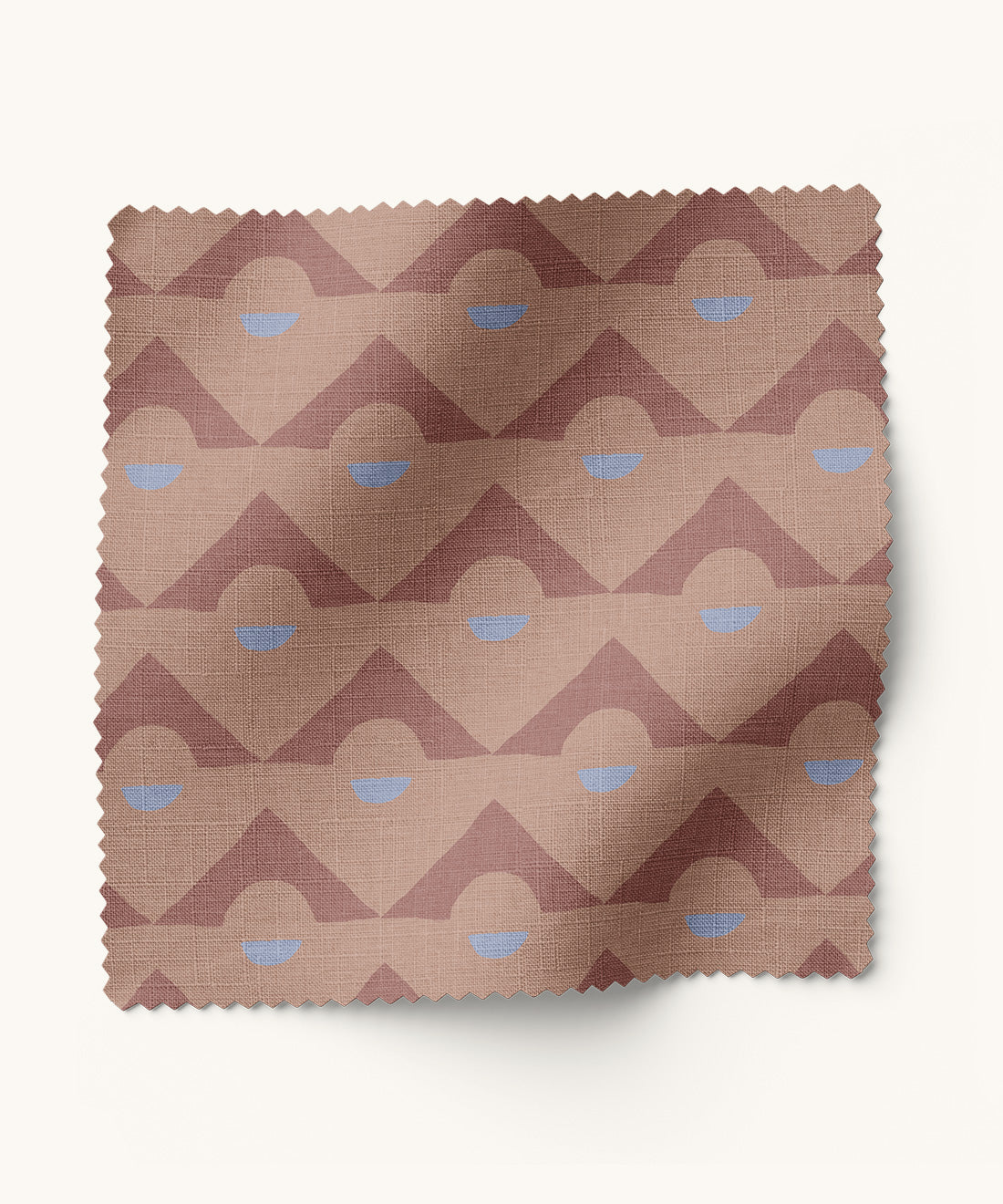 Geometric fabric in brown and blue by Gray Benko Home