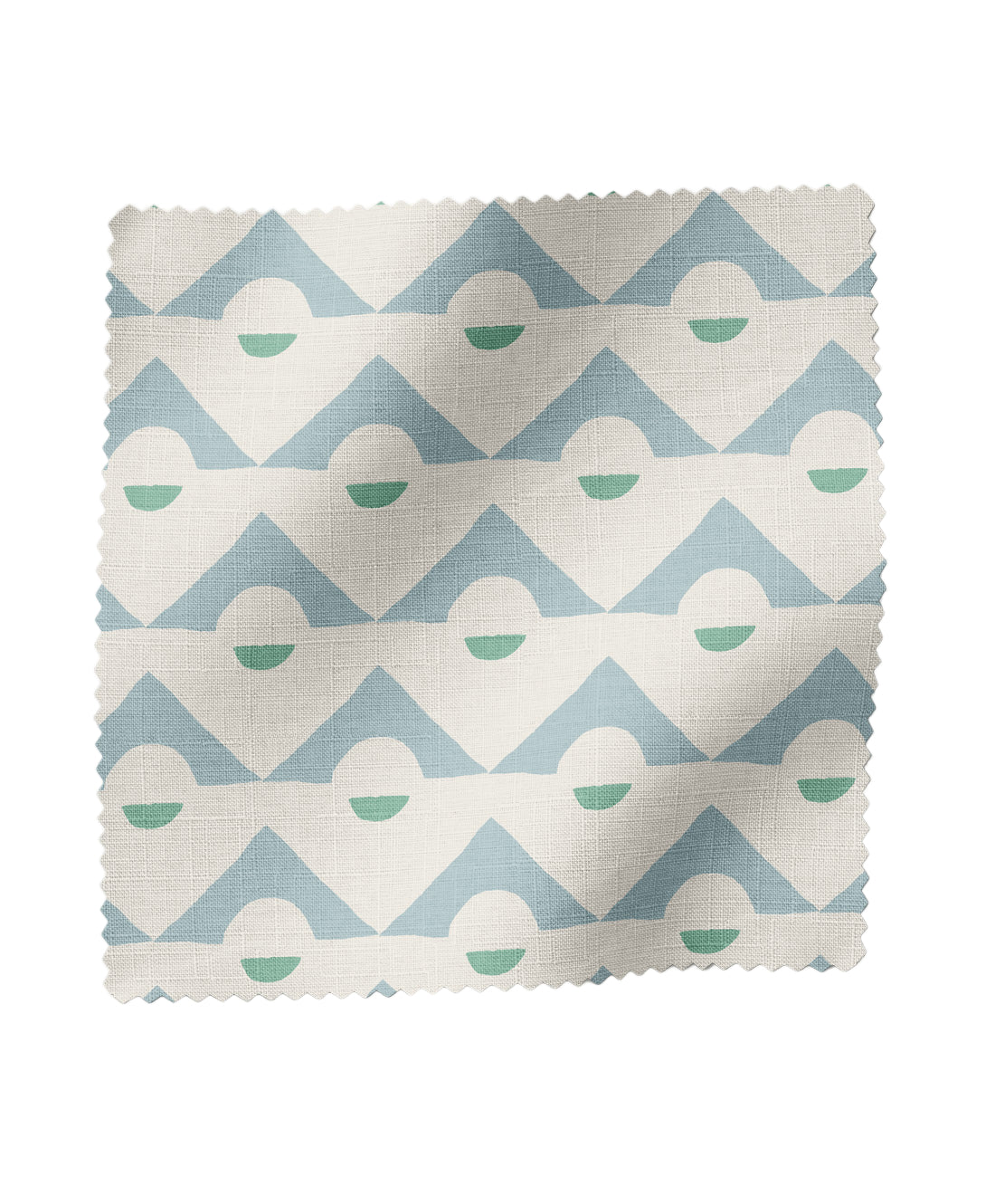 Green and blue geometric fabric for boys room