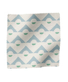 Green and blue geometric fabric for boys room