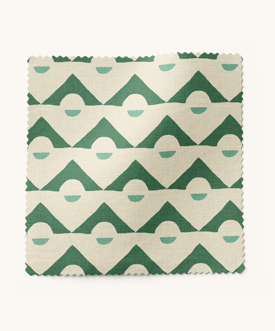 Geometric patterned fabric in green by Gray Benko Home
