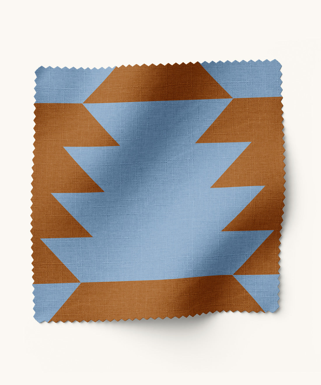 Geometric, southwestern fabric in blue and brown