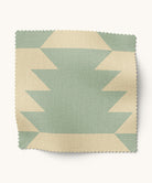 Geometric patterned fabric in sage and ivory by Gray Benko Home
