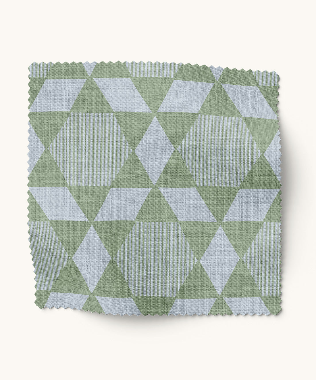 Blue and green geometric fabric by Gray Benko Home