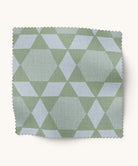 Blue and green geometric fabric by Gray Benko Home