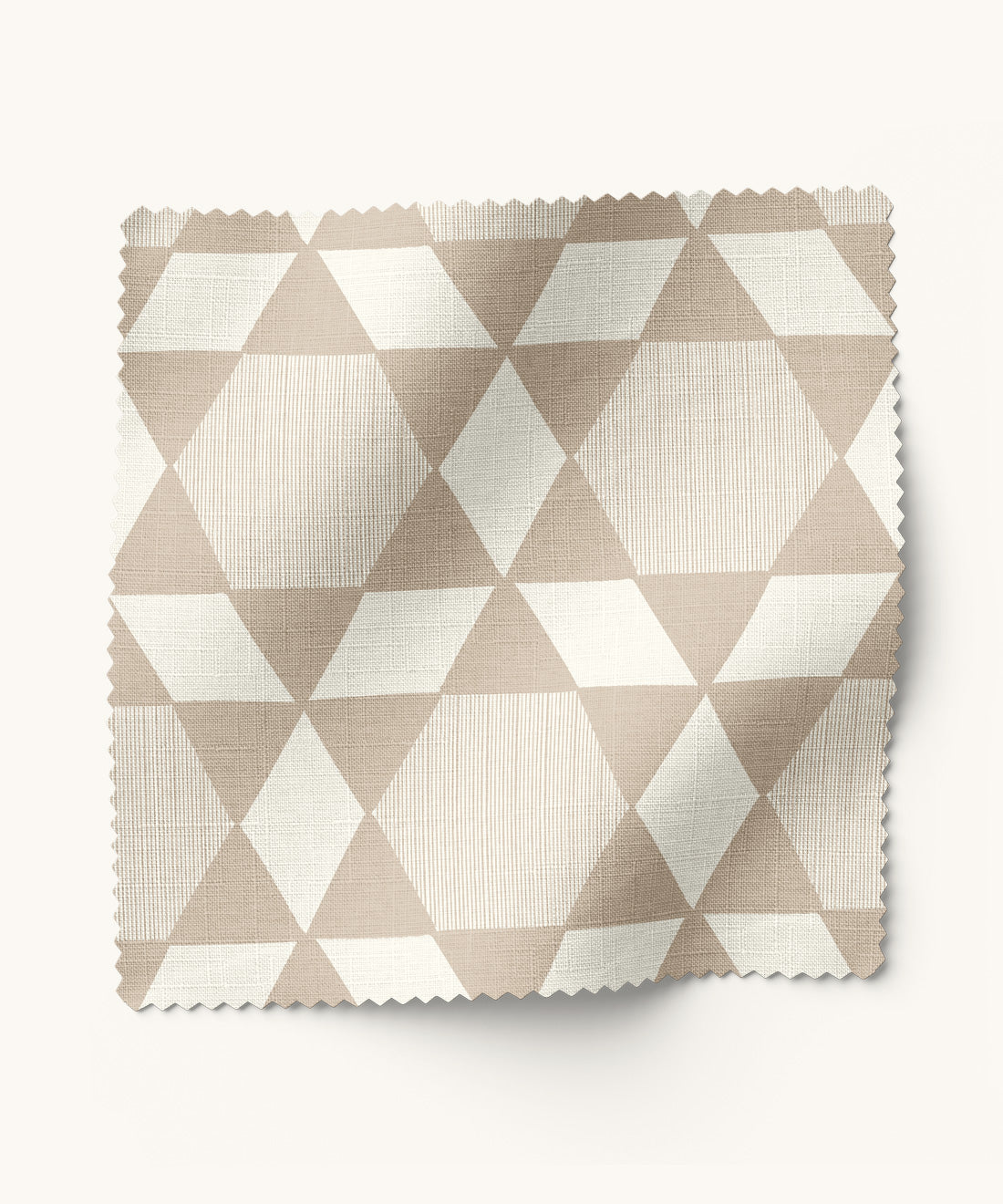 Geometric patterned fabric in taupe