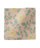 Peach and mustard floral patterned fabric