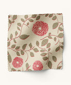 Red and green floral patterned fabric