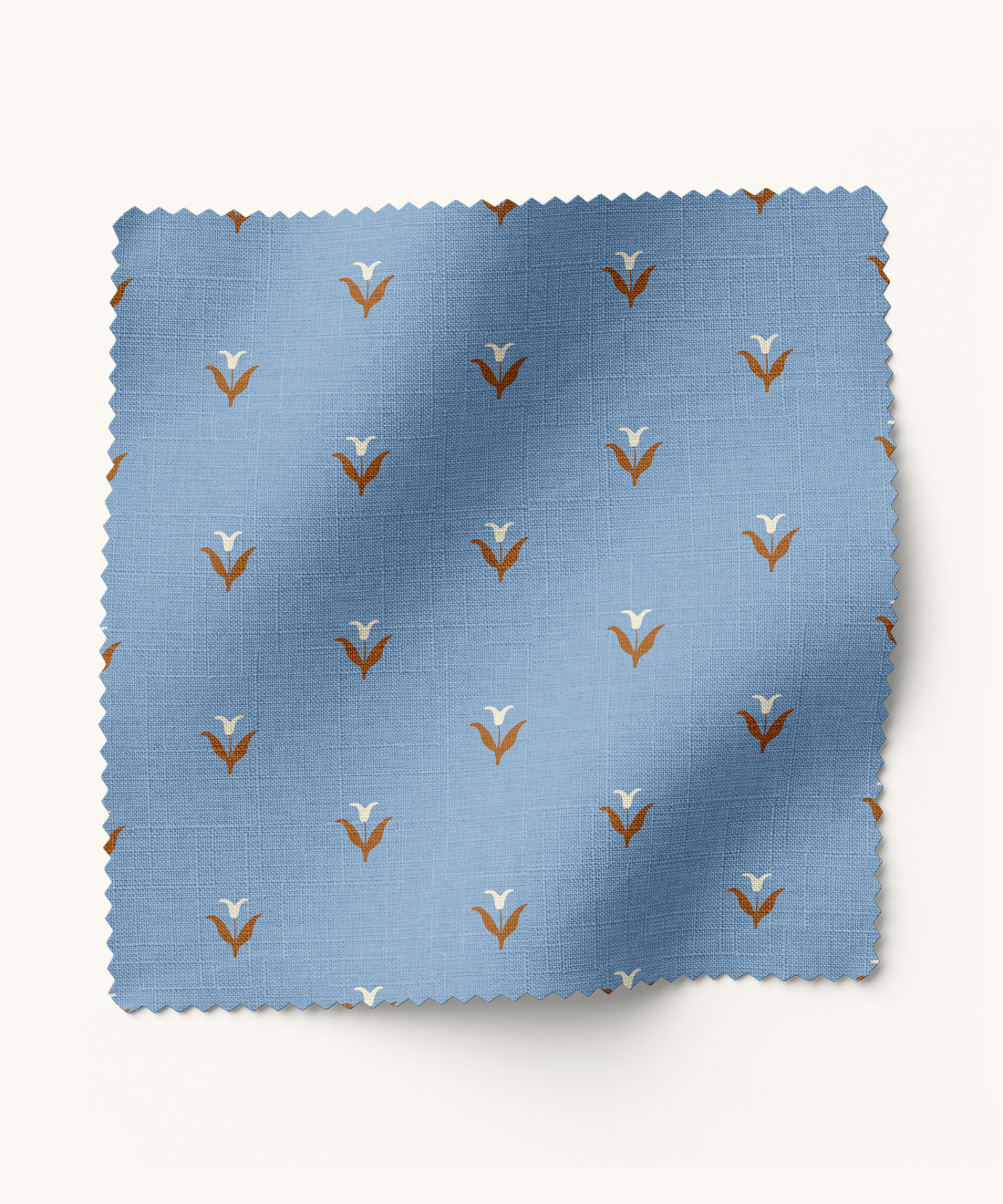 Cottagecore fabric in periwinkle and brown