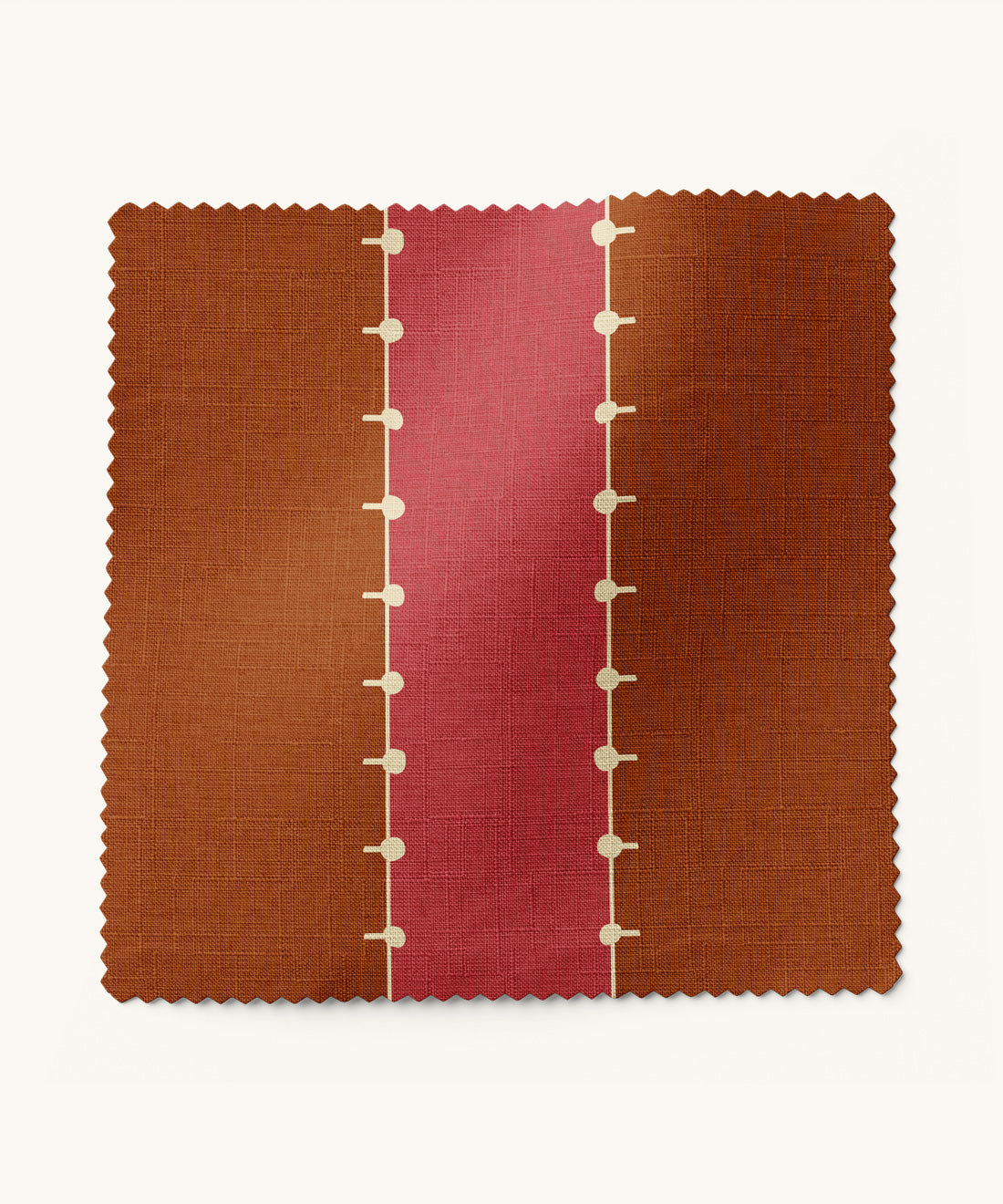Red striped fabric by Gray Benko Home